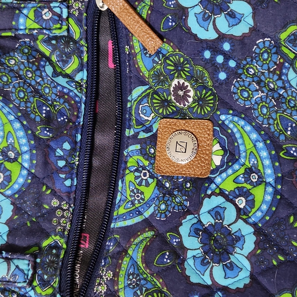 Stone Mountain Accessories Blue and Green Quilted Shoulder Bag - Picture 7 of 11